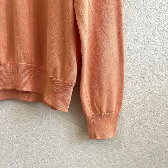 Brooks Brothers Men’s Supima Cotton VNeck Sweater Light Orange Golf Country Club - Picture 5 of 7